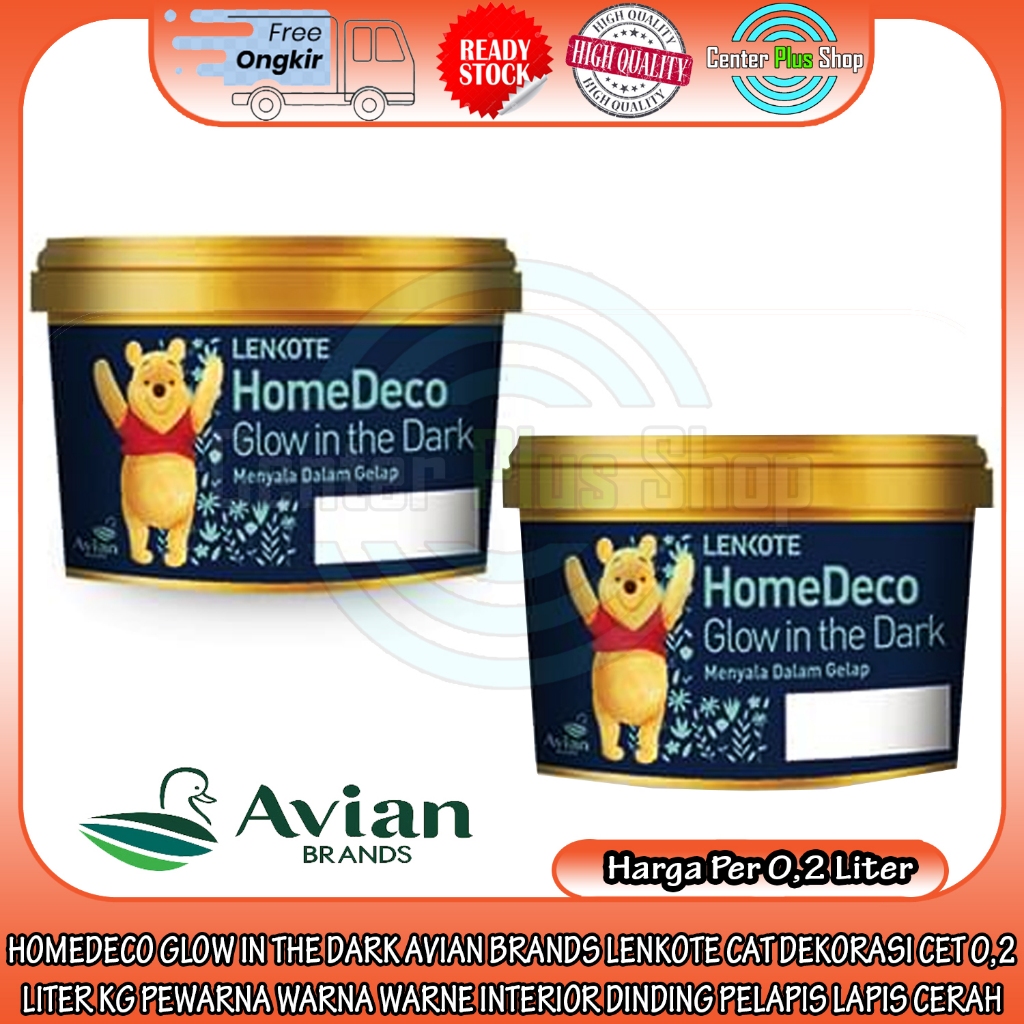 HOMEDECO GLOW IN THE DARK AVIAN BRANDS LENKOTE CAT DEKORASI CET 0,2LITER KG PEWARNA WARNA WARNE INTE
