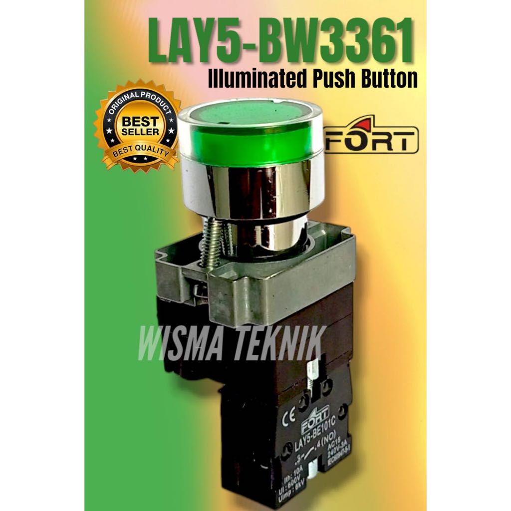 Illuminated Push Button FORT LAY5-BW3361 Hijau