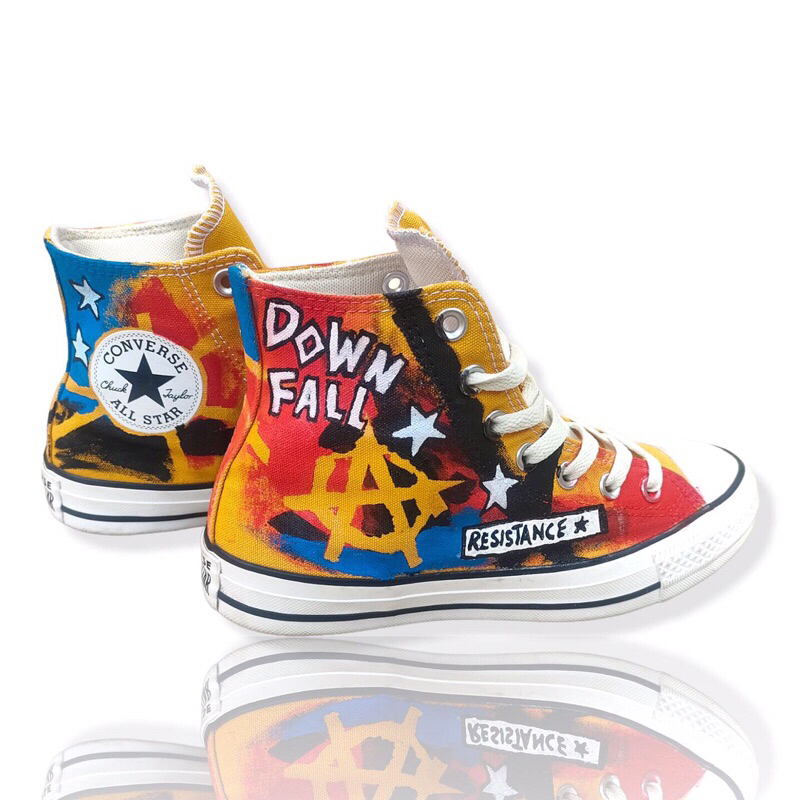 converse all star basic yellow custom handpainted / 21punk / art