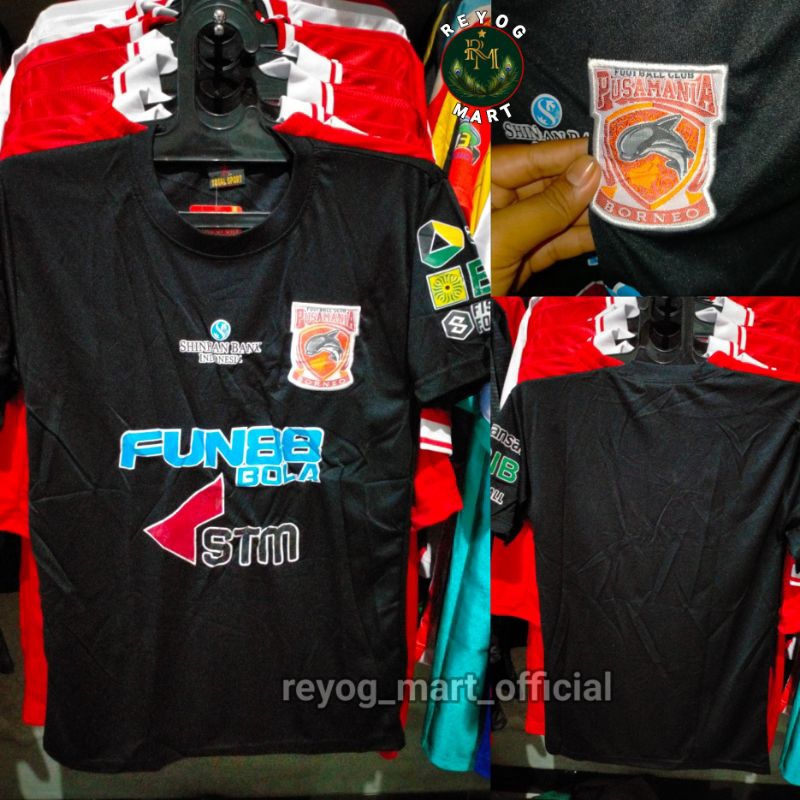 JERSEY PUSAMANIA BORNEO FC AWAY 2018 LIGA 1 GOJEK HITAM RETRO LOKAL