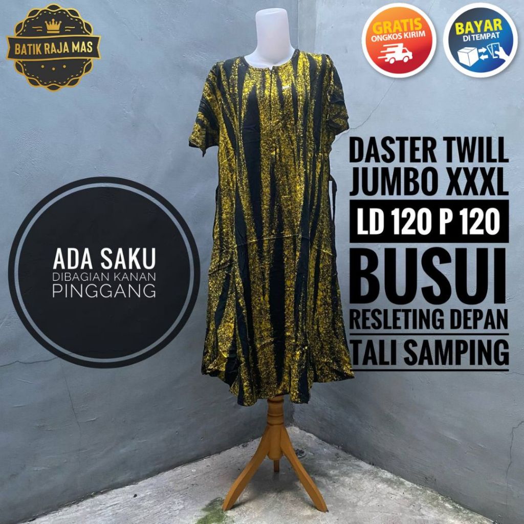 Baju Daster Wanita Jumbo Kekinian Modern Terbaru Motif Batik Abstrak Rayon Twill Ori Pekalongan Leng