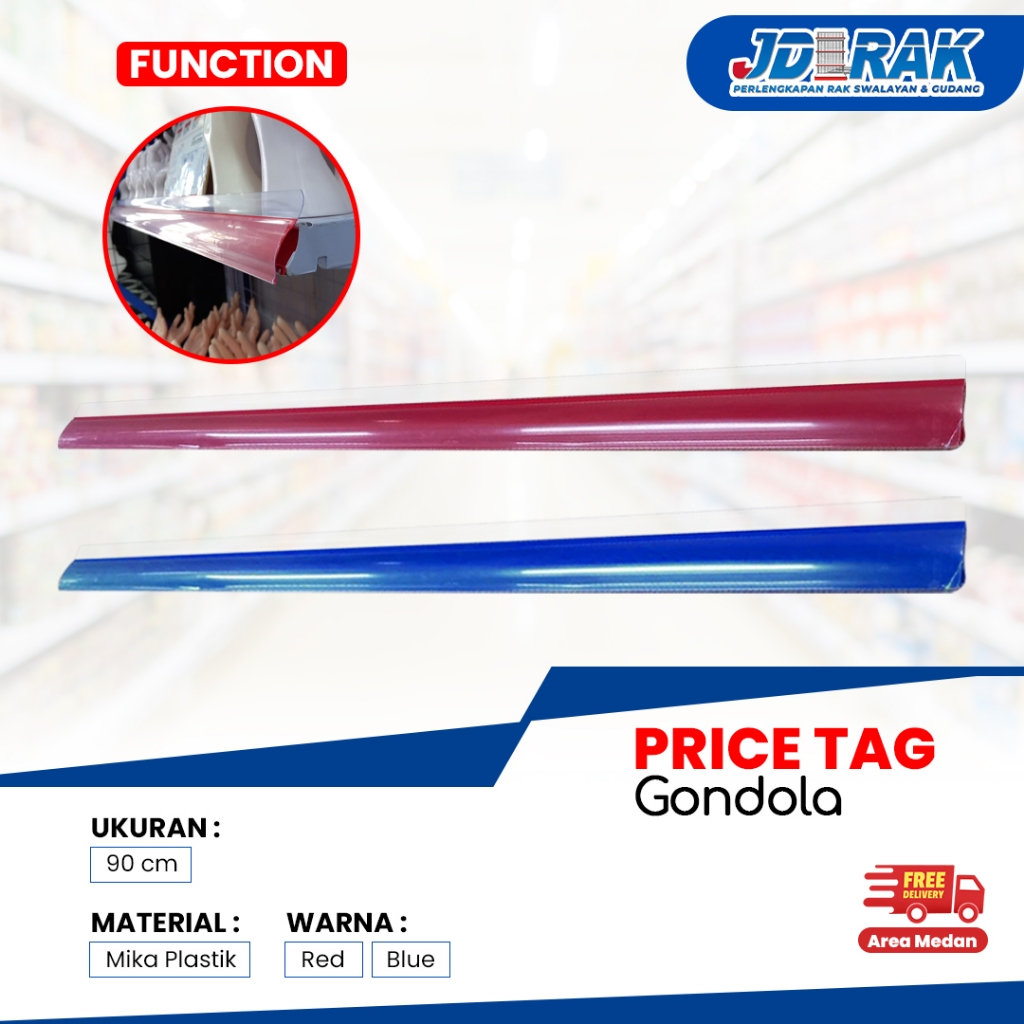 Price Tag 90cm Rak Gondola Minimarket / Label Harga Mika Rak Gondola Minimarket 90cm
