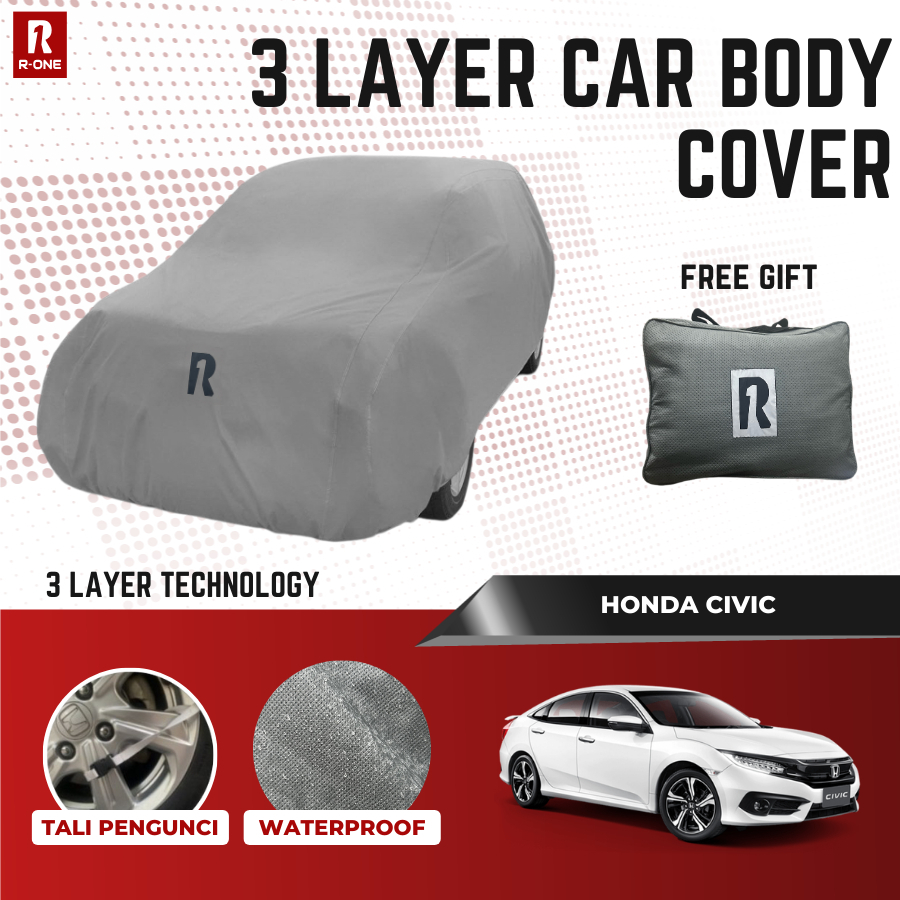 Cover Mobil R - One Premium 3 Layer Honda Civic (Type R / Turbo)