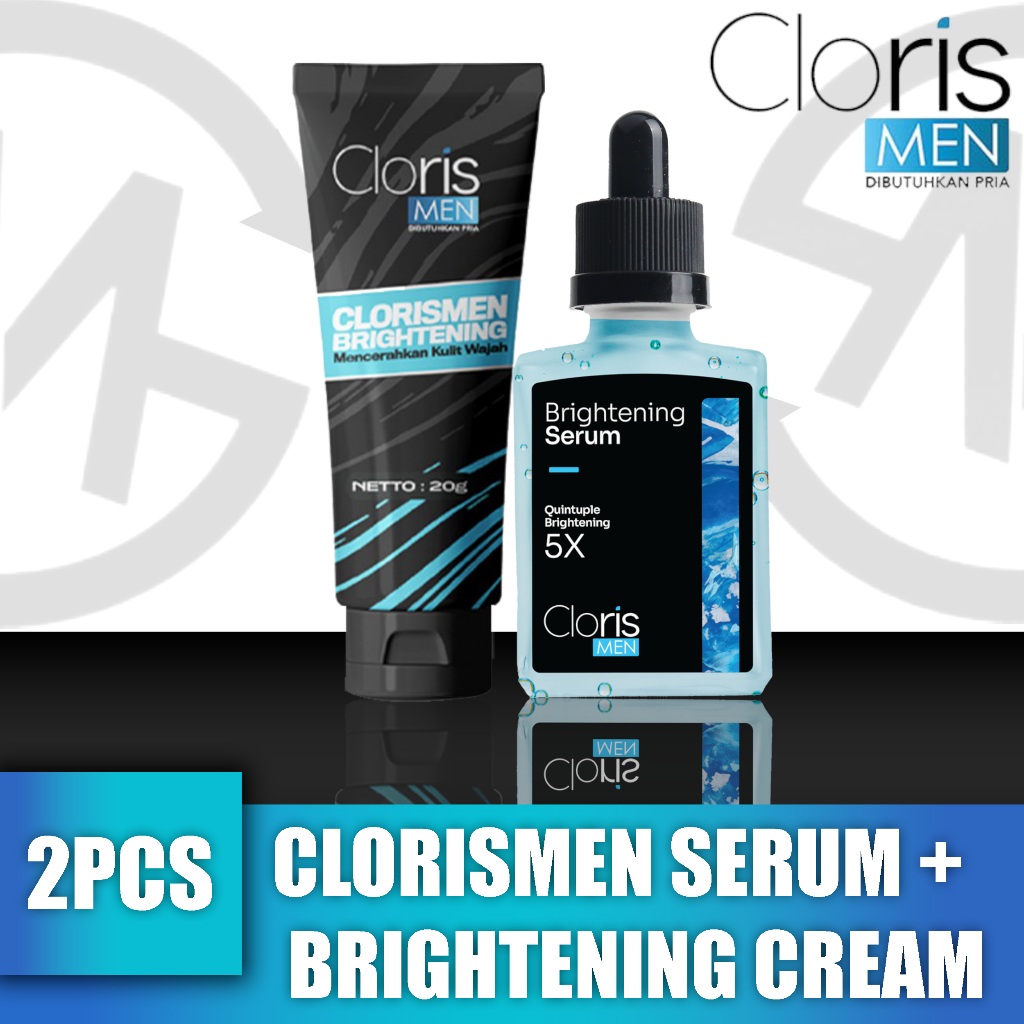 Clorismen Combo Brightening - Cream & Serum untuk Pemutih Wajah Pria & Memudarkan Bekas Jerawat