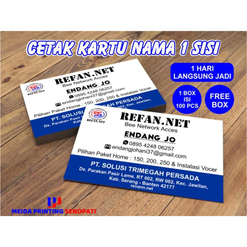 

kartu nama 1 sisi 100 pcs