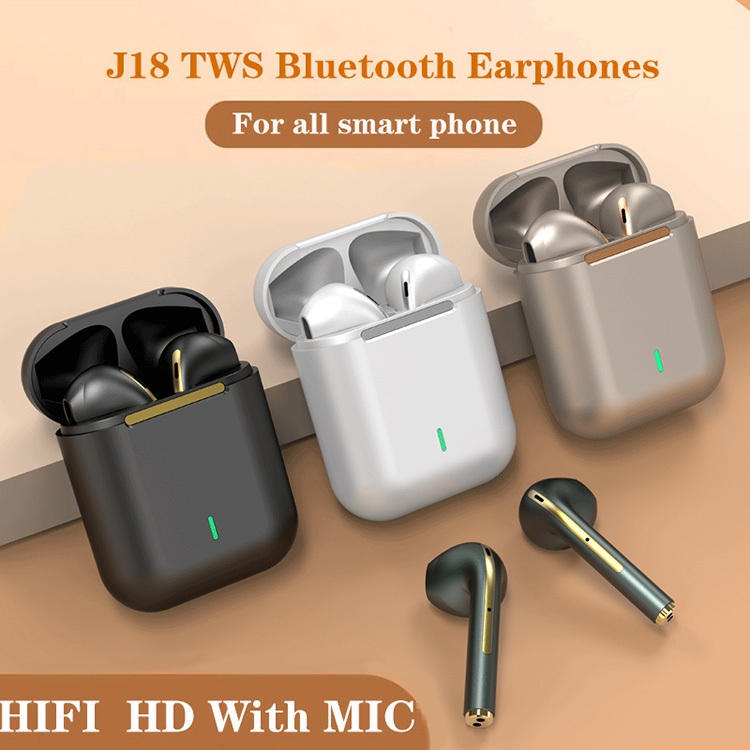 J18 TWS Headphone Nirkabel Bluetooth 2023 Headphone Musik Speaker Mini Headphone Nirkabel Headphone 