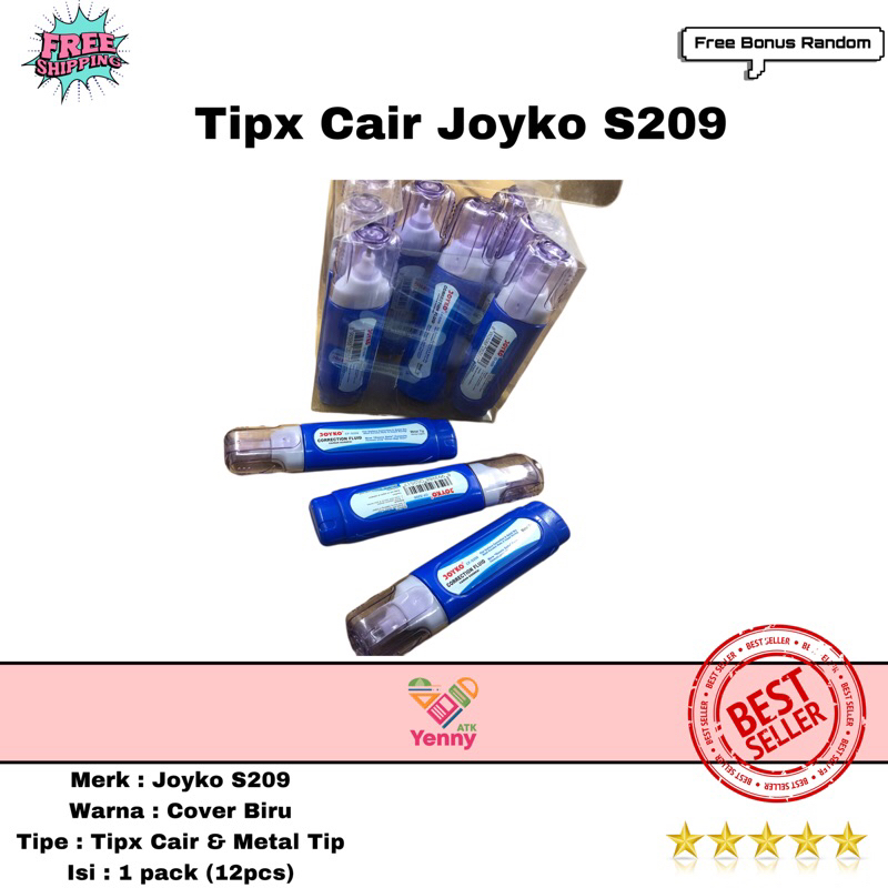 

Tip X Cair Joyko S209 / Correction Fluid Joyko S209 1 Pack(12 Pcs)