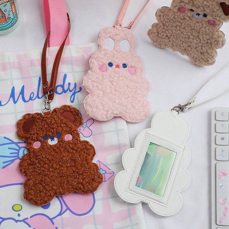 

ID Card Animal Tempat Kartu Tag Holder Bahan Plush Holder Kartu Bus
