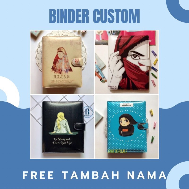 

Bindermu Custom Binder Muslimah Hijab Edition FREE Tambah nama 20ring A5 26ring B5 6ring A6 Planner Agenda