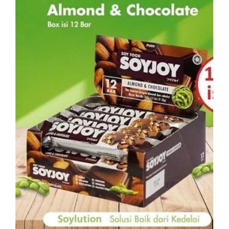 

SOJOY ALMOND & CHOCOLATE | SNACK BAR CEMILAN DIET (1 BOX ISI 12 PCS)
