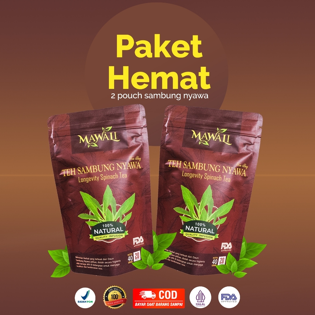 

Paket Hemat MAWALI teh Herbal sambungnyawa 2 pouch