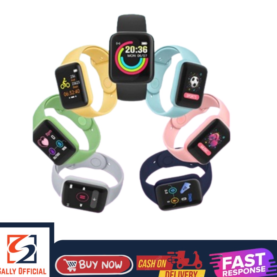 Readystock Smartwatch Macaron Y68S Smart Watch Y68 Macaron Jam Tangan Pintar