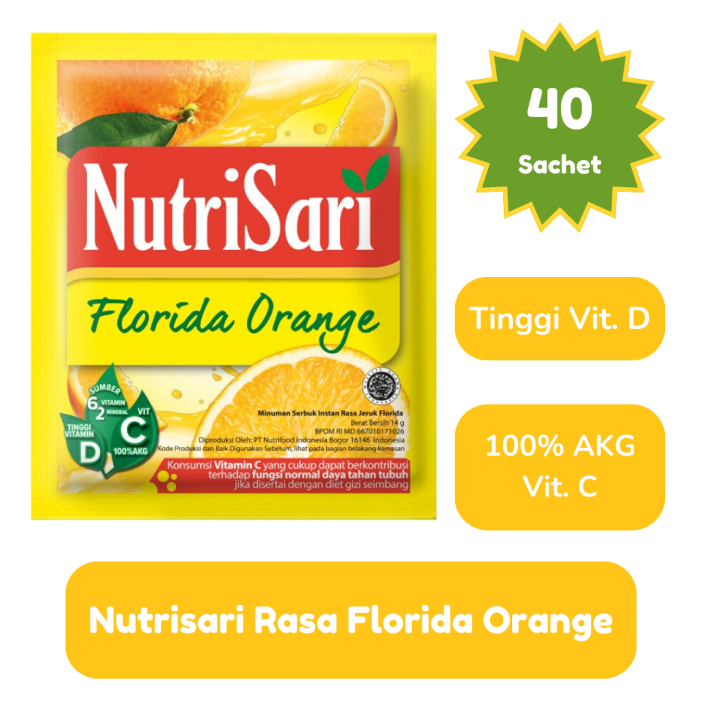 

NUTRISARI Florida Orange Rasa Jeruk Florida 40 Sachet