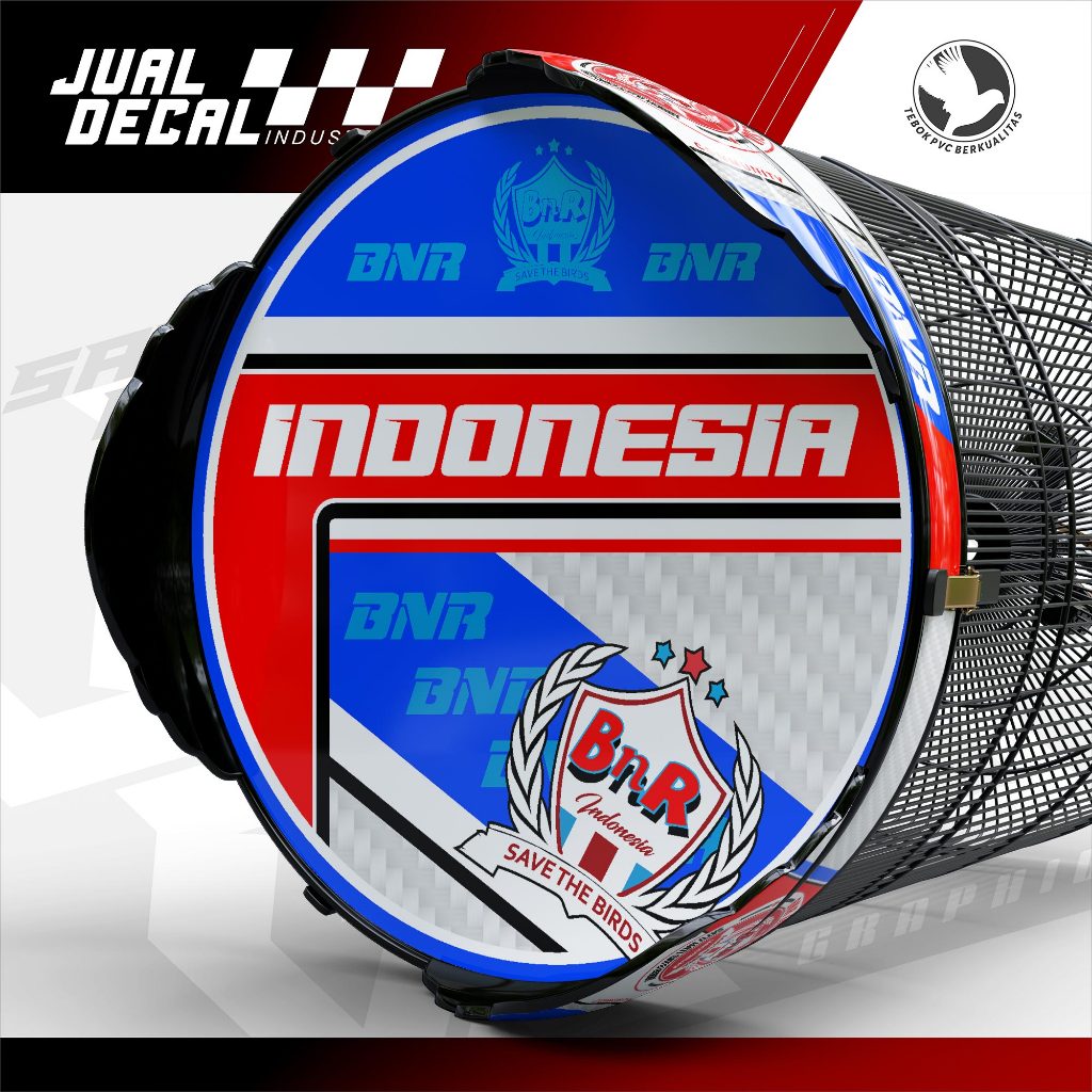 Stiker Sangkar Tebok MURAI BNR COMMUNITY Decal Kandang Burung Variasi Anis Kacer Murai