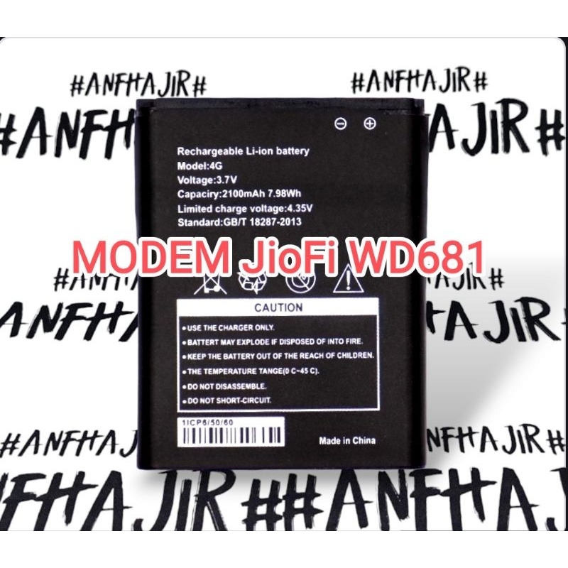 BATRE BATREI MODEM JioFi WD681 BATRAI BATERAI WiFi JIO WD 681 ORIGINAL (2100mAh)