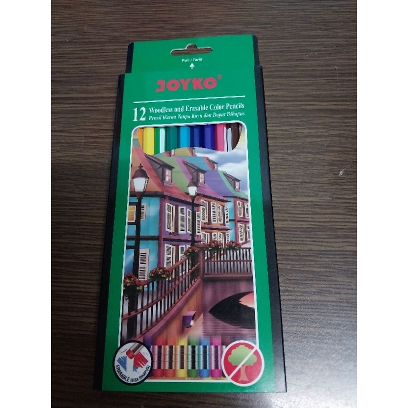 

pensil 12 warna joyko bisa dihapus cp-109