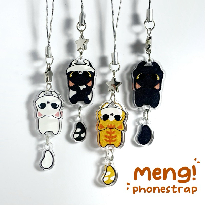 meng phone strap kucing, gantungan hp kucing | cacaastudio