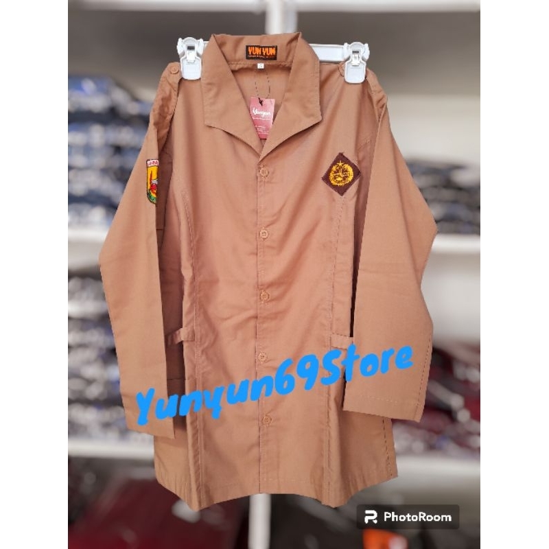 ATASAN SERAGAM PRAMUKA SMP SMA WANITA TANGAN PANJANG GESPER / TALI