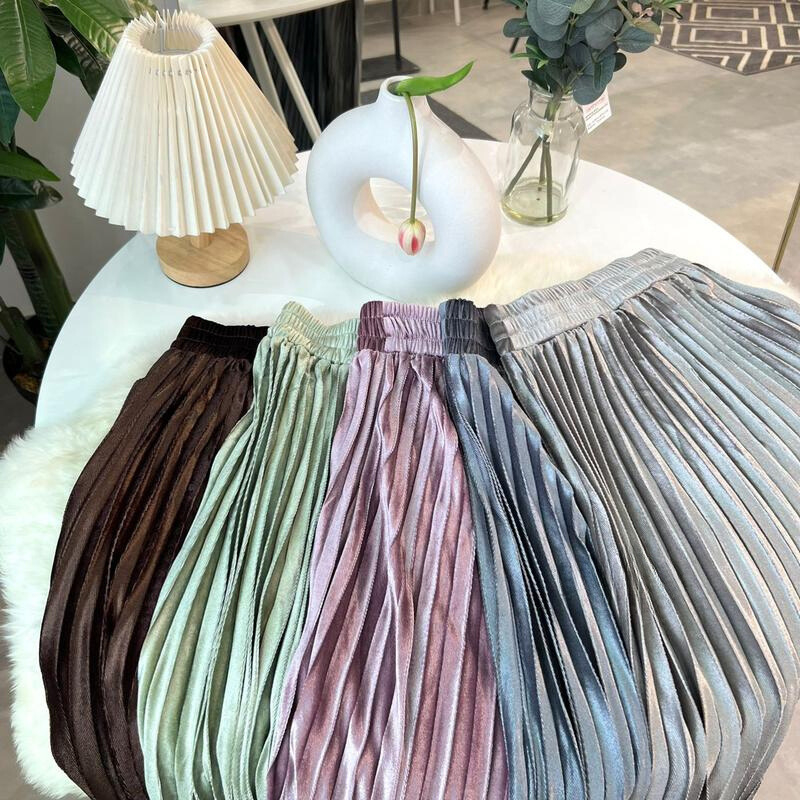 ROK PLISKET BLUDRU VELVET IMPORT /ROK PLISKET BLUDRU PENDEK/ROK PLISKET BLUDRU PANJANG PREMIUM ROK V