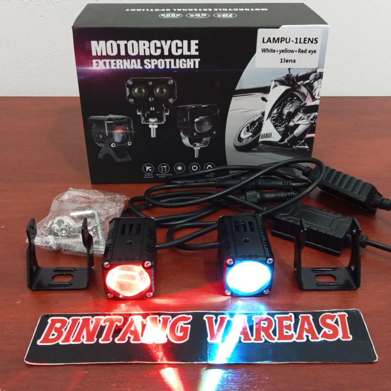 LAMPU SOROT MINI LASER 1 MATA RYD DEMON EYE 35 WAT KUNING PUTIH