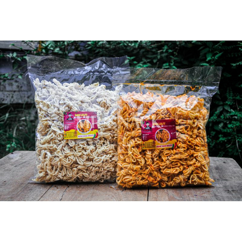 

[Bundling 500g] Mie Gulung / Mie Lilit Viral Gurih dan Renyah, 500g Pedas & 500g Original