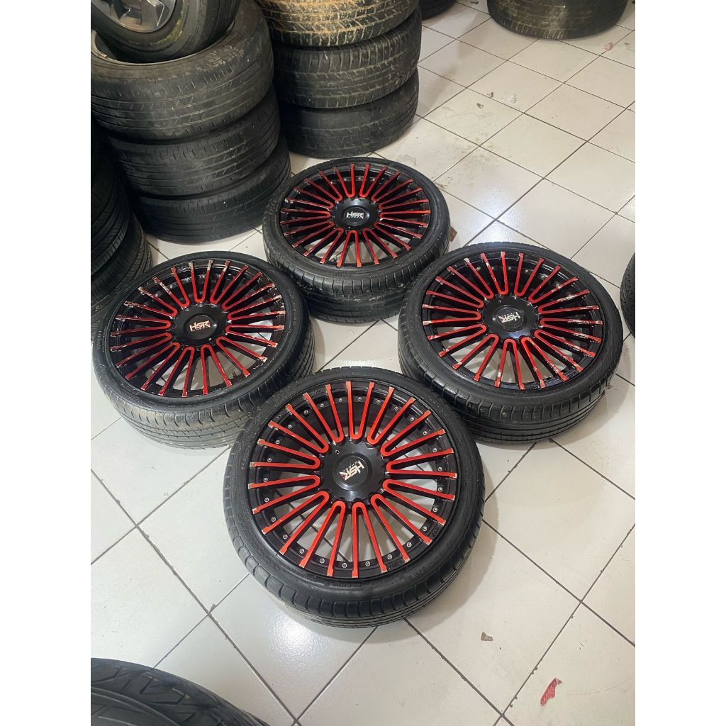 velg mobil bekas HSR AMARASI ring 17 pcd 4x100/114,3 plus ban 205 45 r17