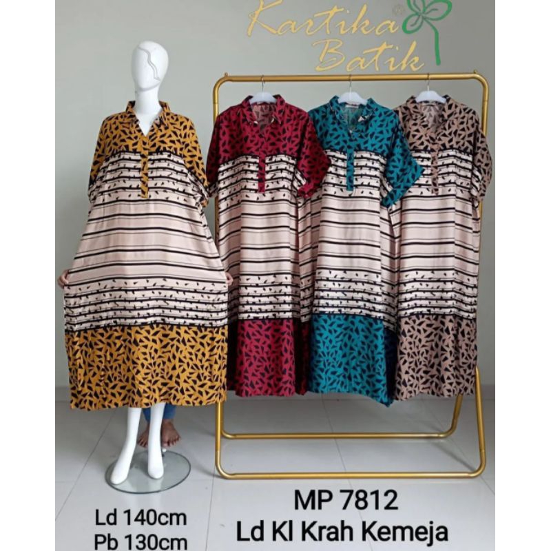DASTER LONGDRESS KARTIKA BATIK KERAH KEMEJA JUMBO BUSUI