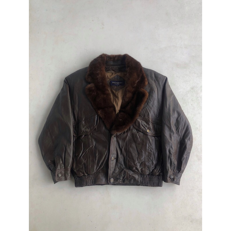 YvesSaintLaurent/YSL Vintage Fur Leather jacket ( 100% Original / Authentic )
