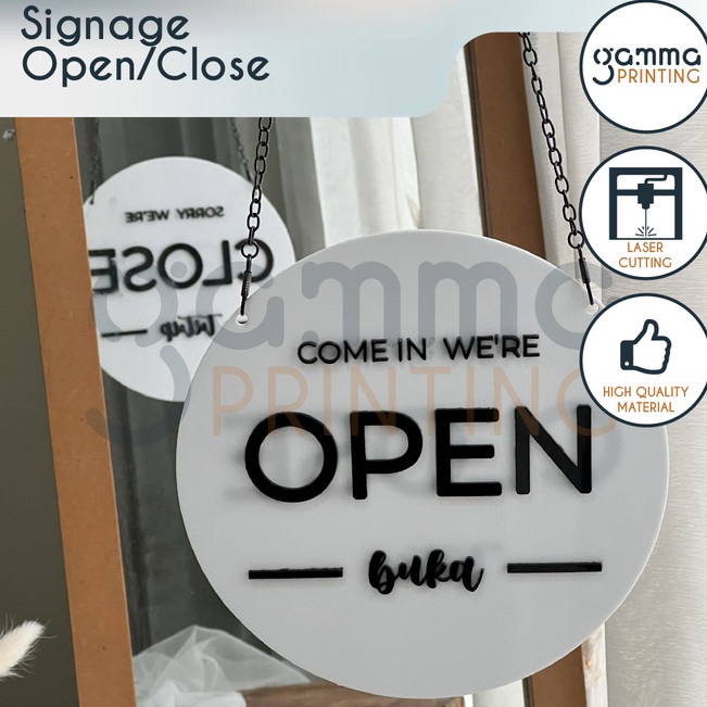 

Diskon Promo Acrylic Signage Open Close Papan Akrilik Timbul Buka Tutup Sign Toko L4