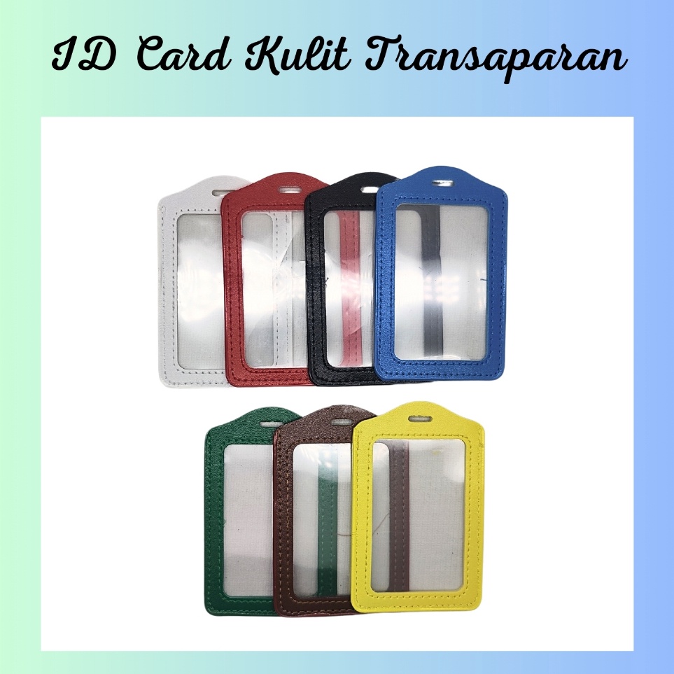 

1 Pack isi 5 Pcs Frame id card kulit Vertical warnaCasing id card kulit warnaFrame casing kartu etoll warna