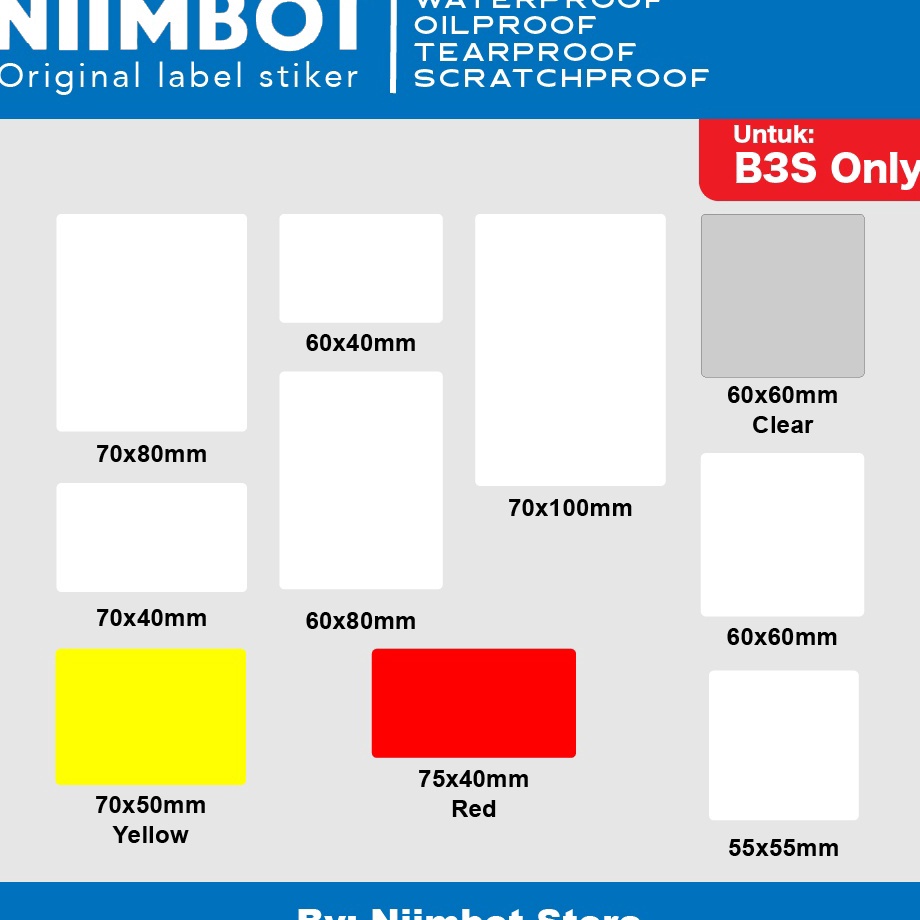 

Modern Thermal Label Stiker Niimbot B3S Only White Transparent Color Sticker Label Refill