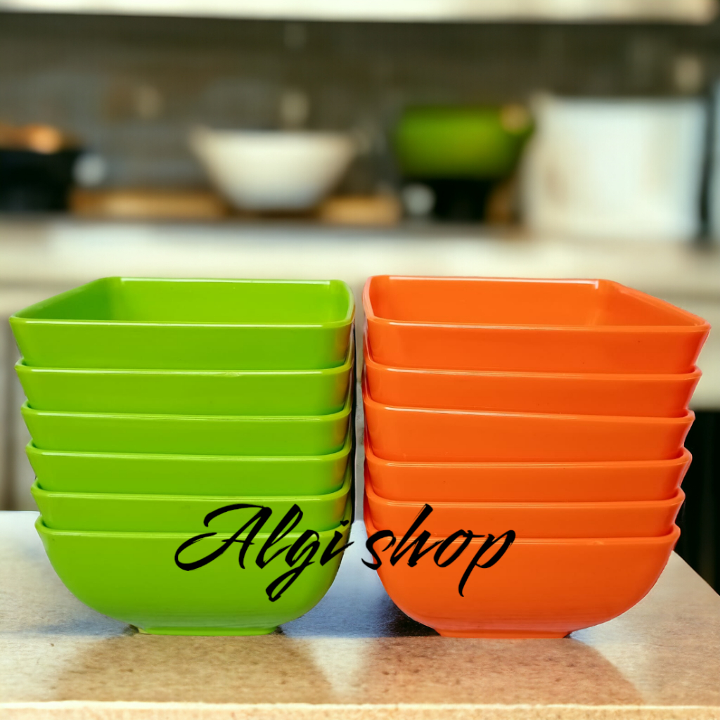 6Pcs Mangkuk kotak mika Plastik