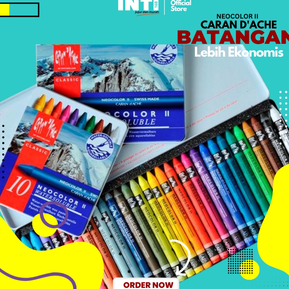 

Crayon Carandache Neocolor 12 4 Warna Watersoluble EcerBatangan