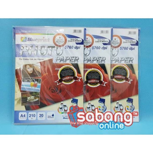 

Serba Murah KES FOTO BLUEPRINT 21GSM GLOSSY A4 PAPER FOTO 21
