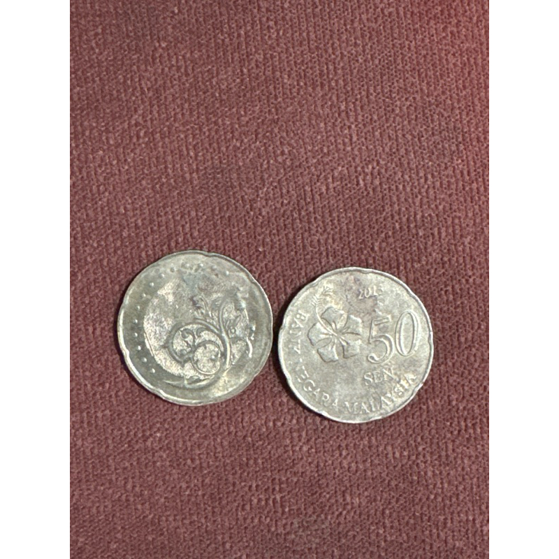 koin warna kuning emas 50 sen Malaysia. bisa pre order untuk pesanan jumlah banyak