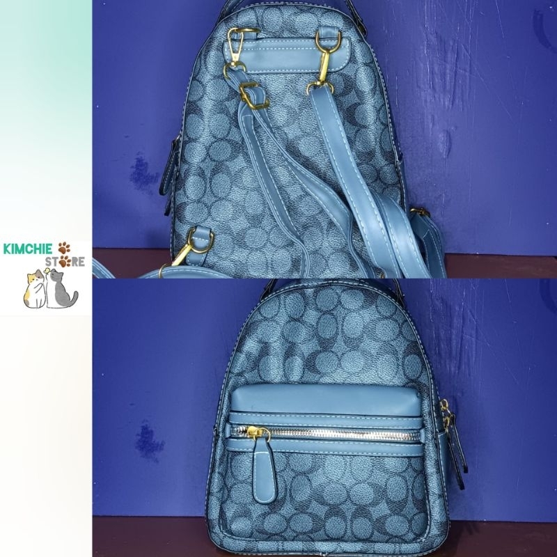 TAS RANSEL - COACH LA RANSEL BAG BLUE real pict (preloved)