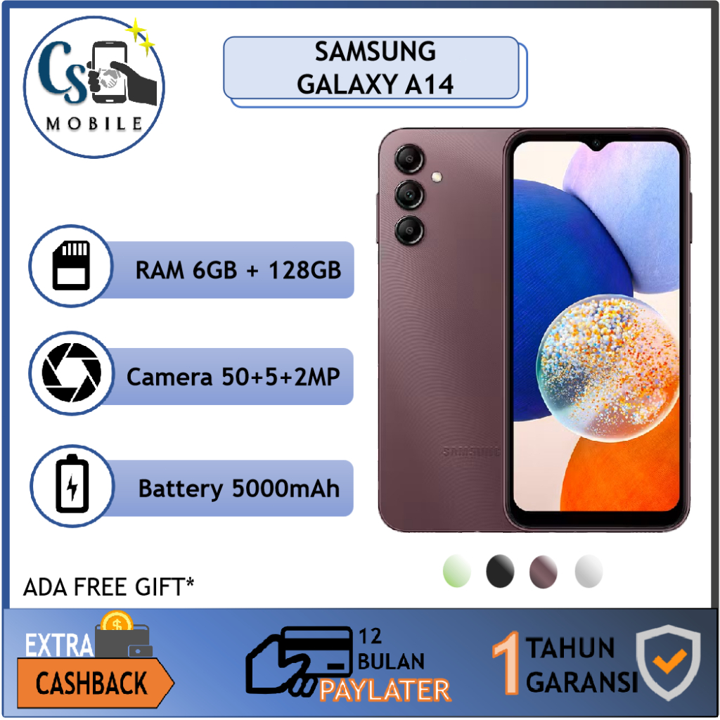 Samsung Galaxy A14 5G 6GB/128GB Handphone Samsung A14 5pcs
