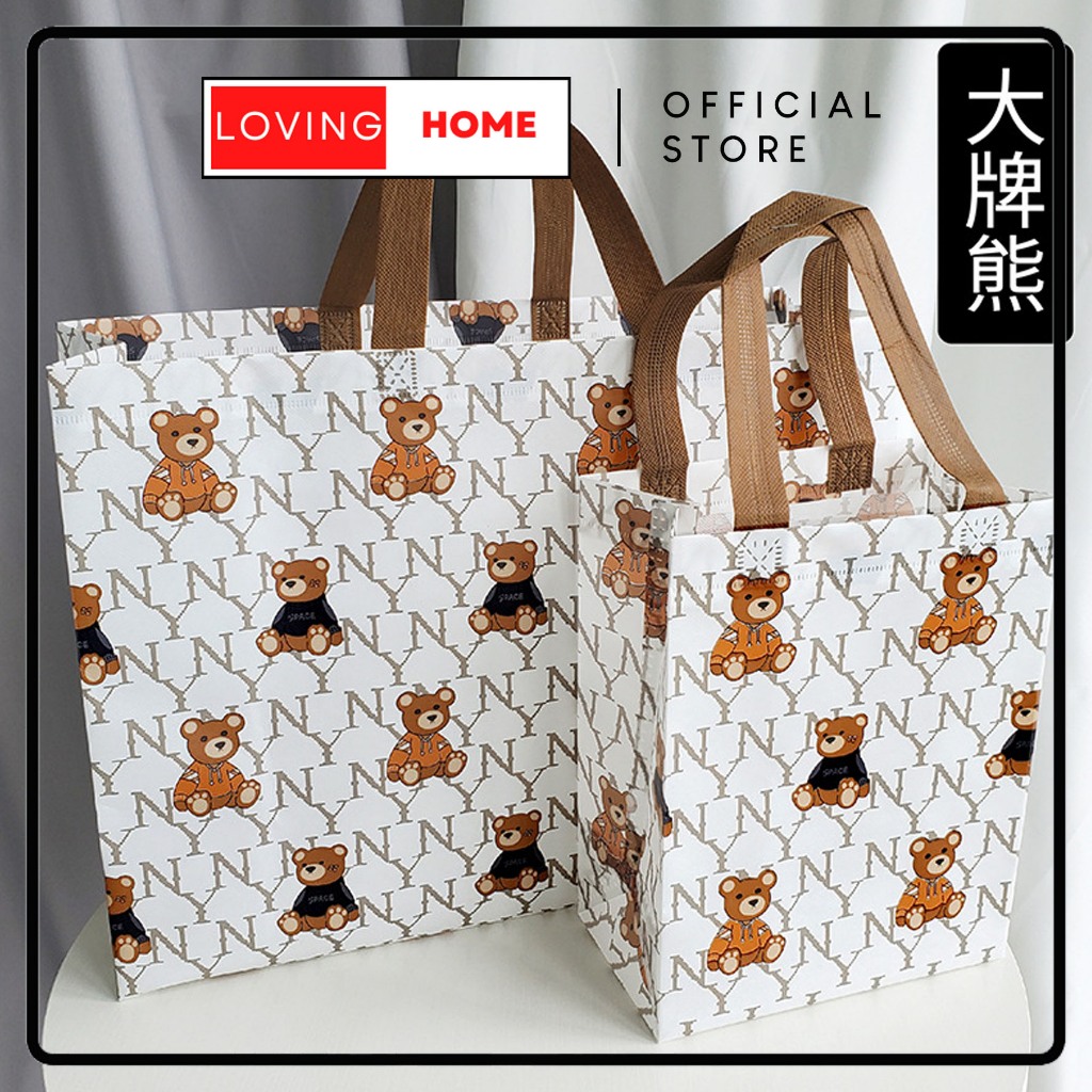 

LOVING HOME - Paper Bag Kain Tas Belanja Ramah Lingkungan Totebag Korea Tebal Goodie Bag