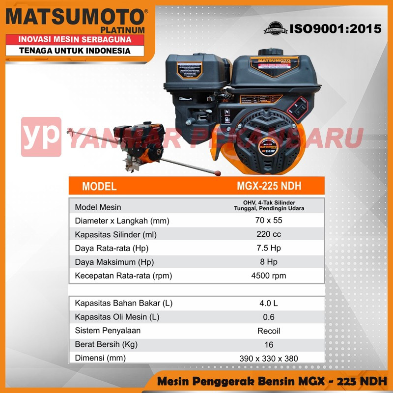 Mesin Penggerak Bensin / Gasoline Engine MATSUMOTO MGX 225 NDH