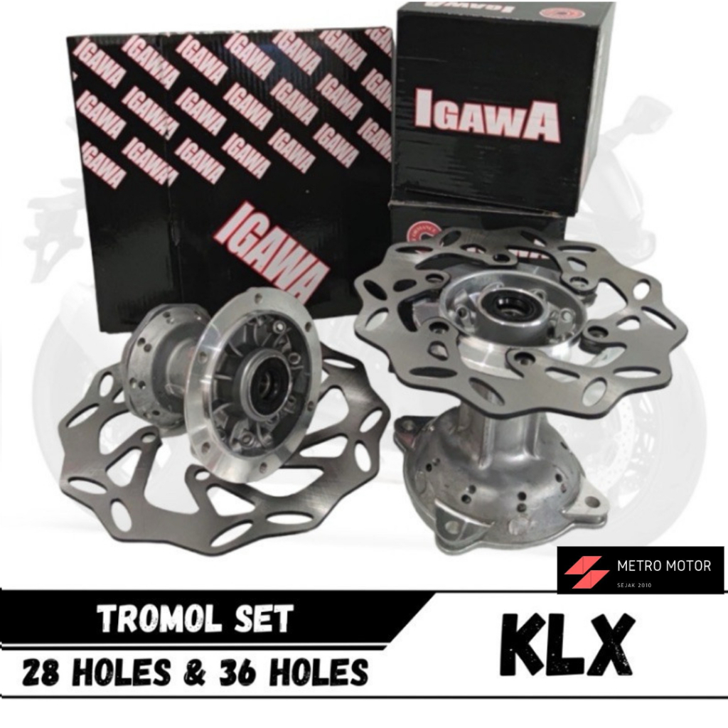 Tromol Set Depan Belakang KLX 36 Hole / 28 Hole Plus Piringan Cakram KLX S L G 150 BF150 Dtracker150