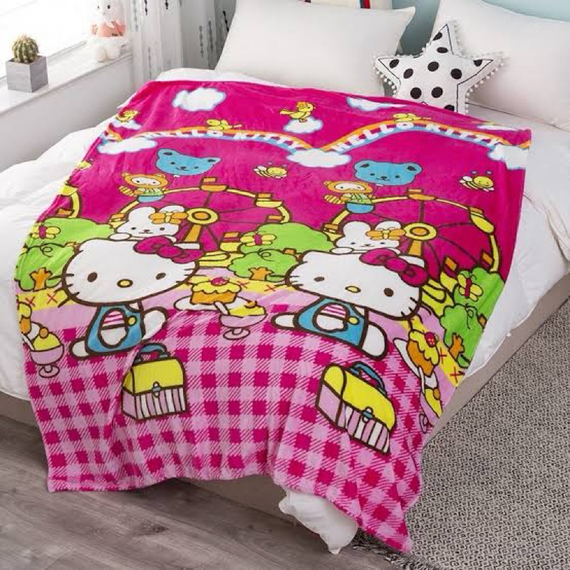 Selimut Hello Kitty Bulu Halus | Selimut Anak Karakter Hello Kitty