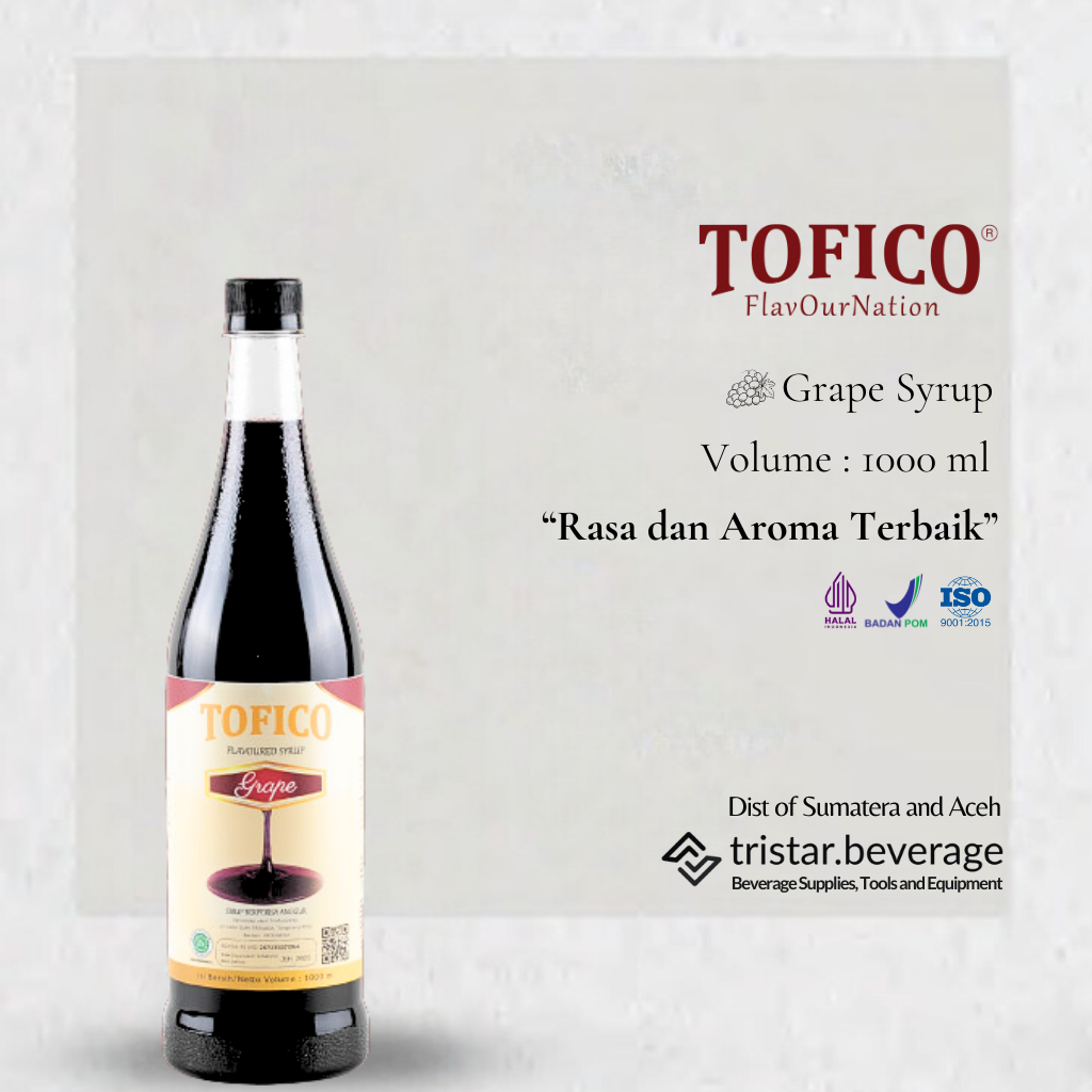 

Tofico Grape Syrup - Sirup Anggur Premium 1000 ml