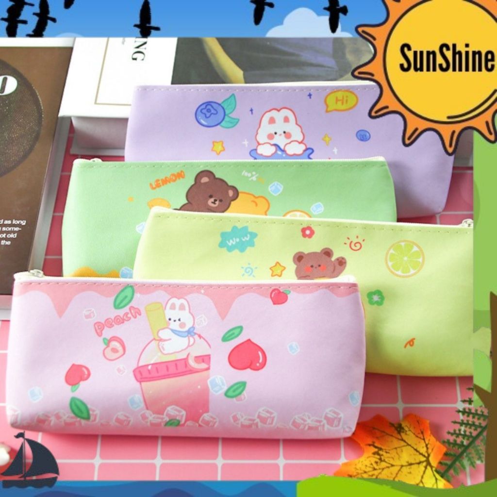 

✨Sunshine Fancy✨ Kotak Pensil / Tempat Pensil PU Bear & Rabbit SK0099