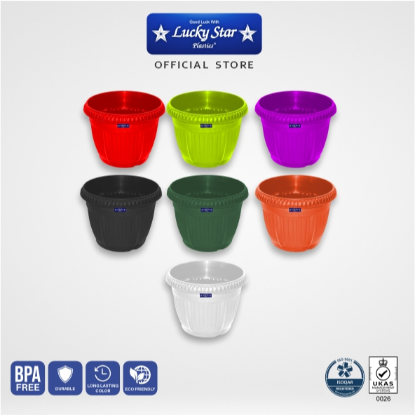 Lucky Star - Pot Bunga Classic 25 cm / pot bunga hias plastik kecil medium grosir pot bunga plastik 