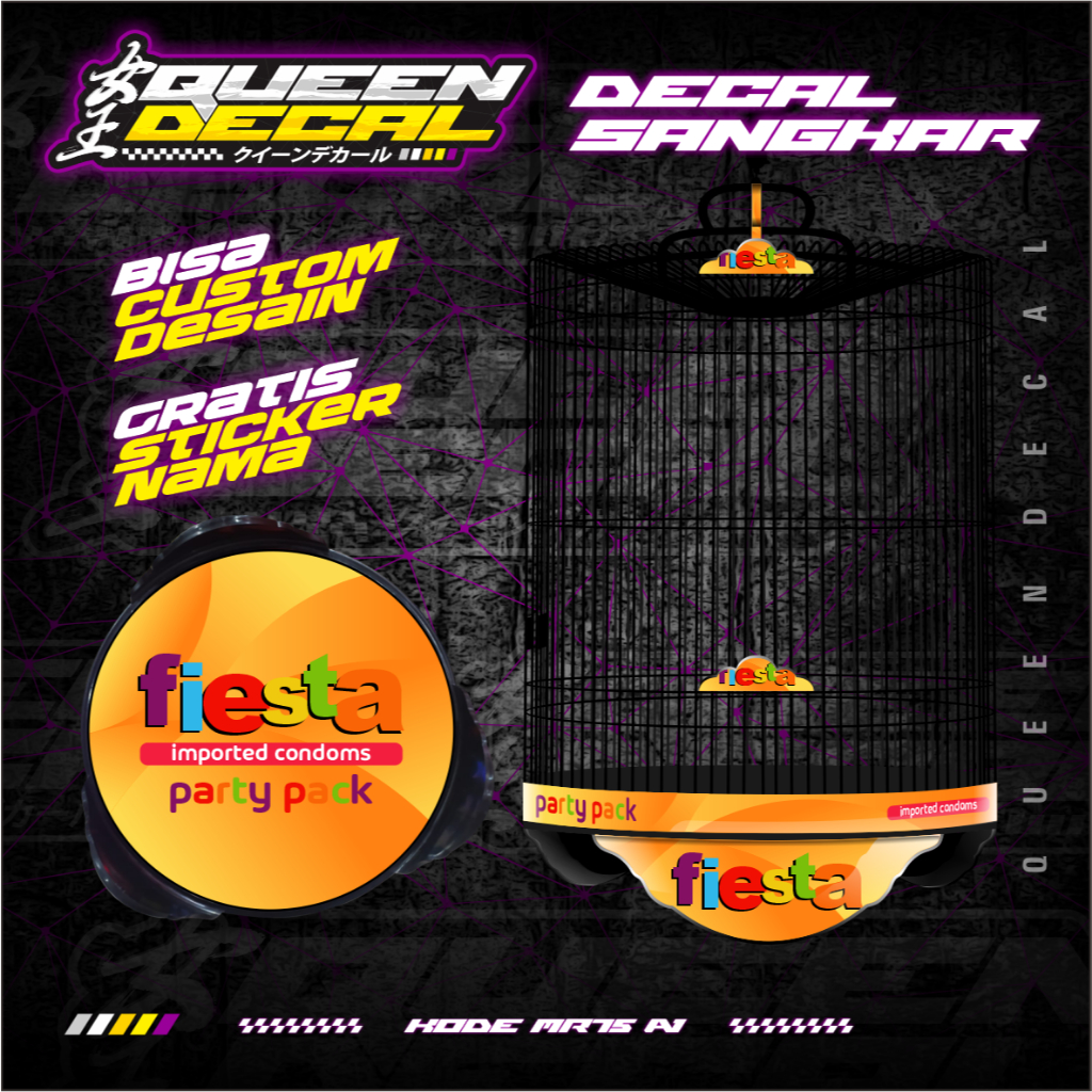 Stiker Sangkar Murai Bulat / NO 1 NO 2 NO 3 Stiker Decal Tebok Murai Custom - MR