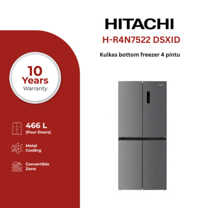 HITACHI Kulkas Bottom Freezer 522 Liter HR4N7522DSXID