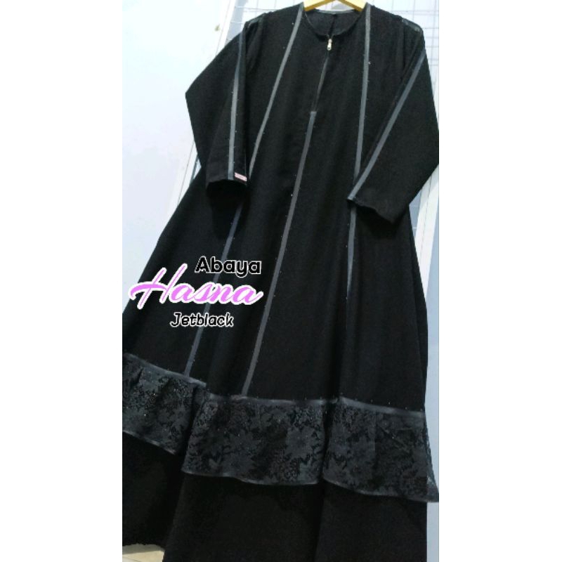 ABAYA HASNA / GAMIS HITAM JETBLACK TEMBORO
