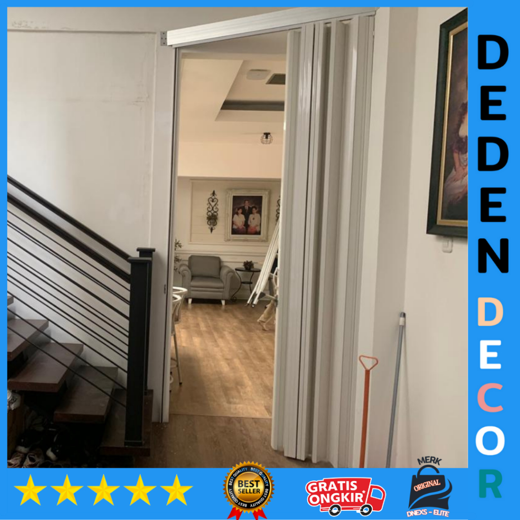 Pintu sekat lipat sekat bahan pvc / pintu pvc folding door dnexs elite penyekat ruangan