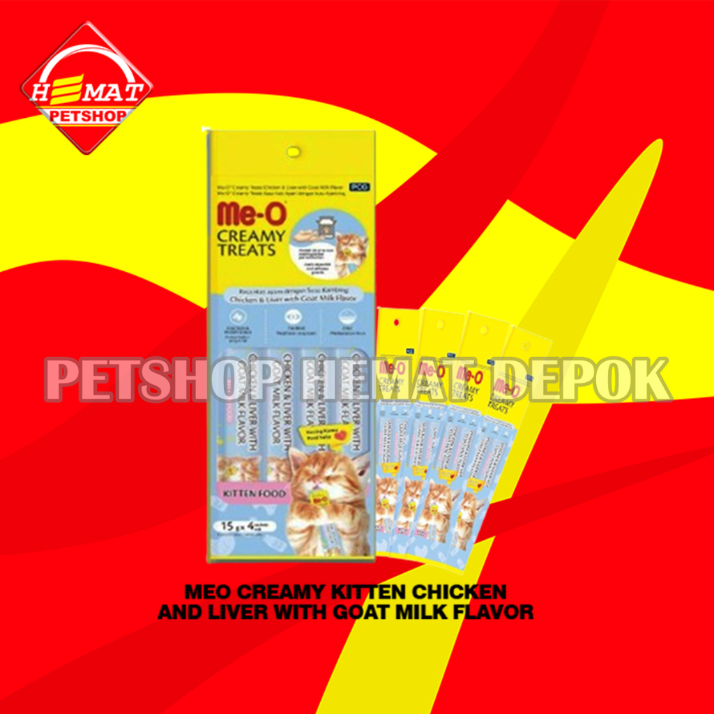 Snack Makanan Kucing MEO Creamy Treats 60 Gram Cemilan murah non sheba - kitten chicken