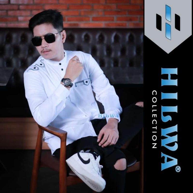 baju koko gus azmi size S M L XL XXL - baju koko hilwa anti covid putih size S M L XL XXL - baju kok